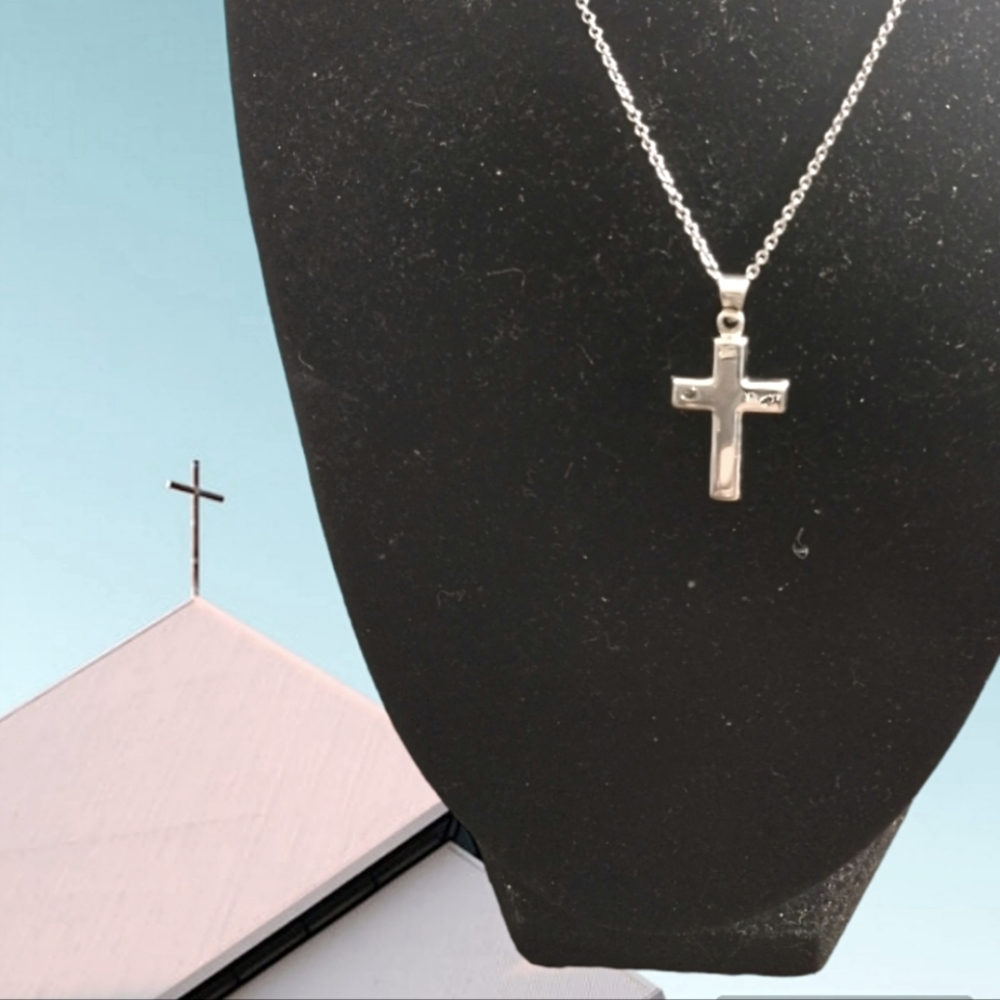 925 Sterling Silver 3D Cross Pendant